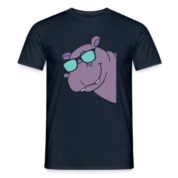 Nilpferd - Männer T-Shirt - Navy - Vorne - AI Model Male 178 light (178cm)