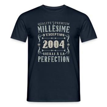 Anniversaire Millésime 2004 Classique Fête - T-shirt homme - marine - Devant - AI Model Male 178 light (178cm)