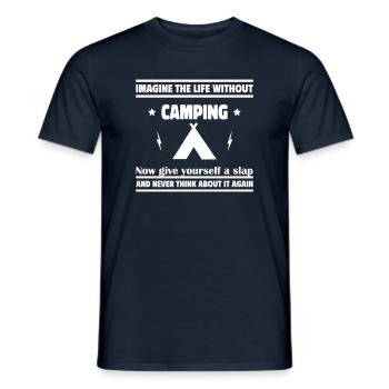 Stell dir ein Leben ohne Camping - Männer T-Shirt - Navy - Vorne - AI Model Male 178 light (178cm)