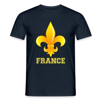 fleur de lys, french symbol - T-shirt homme - marine - Devant - AI Model Male 178 light (178cm)