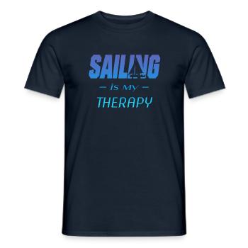 Sailiing is my therapy - Männer T-Shirt - Navy - Vorne - AI Model Male 178 light (178cm)
