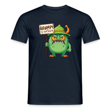 Drôle monstre de mauvaise humeur - T-shirt homme - marine - Devant - AI Model Male 178 light (178cm)