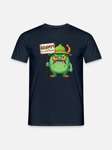 Funny monster grumpy grumpy bad-tempered - Men's T-Shirt - navy