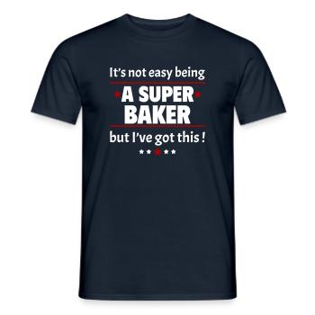 Not easy to be a super baker - Men's T-Shirt - navy - Front - AI Model Male 178 light (178cm)