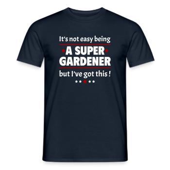 Not easy to be a super gardener - Men's T-Shirt - navy - Front - AI Model Male 178 light (178cm)