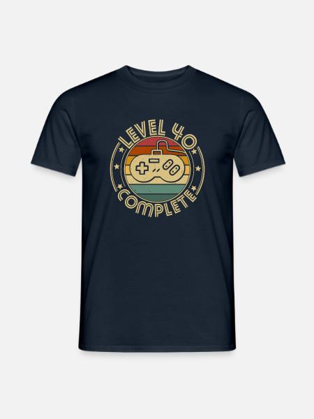 40. Geburtstag 40 Jahre Gamer Level 40 Complete - Mænd T-shirt - marineblå