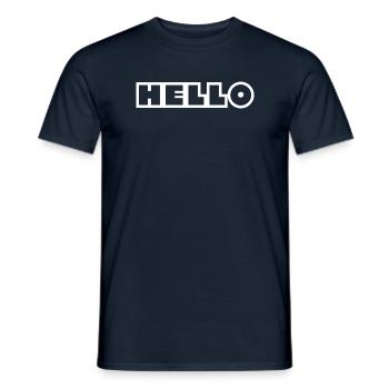 Hello - Männer T-Shirt - Navy - Vorne - AI Model Male 178 light (178cm)