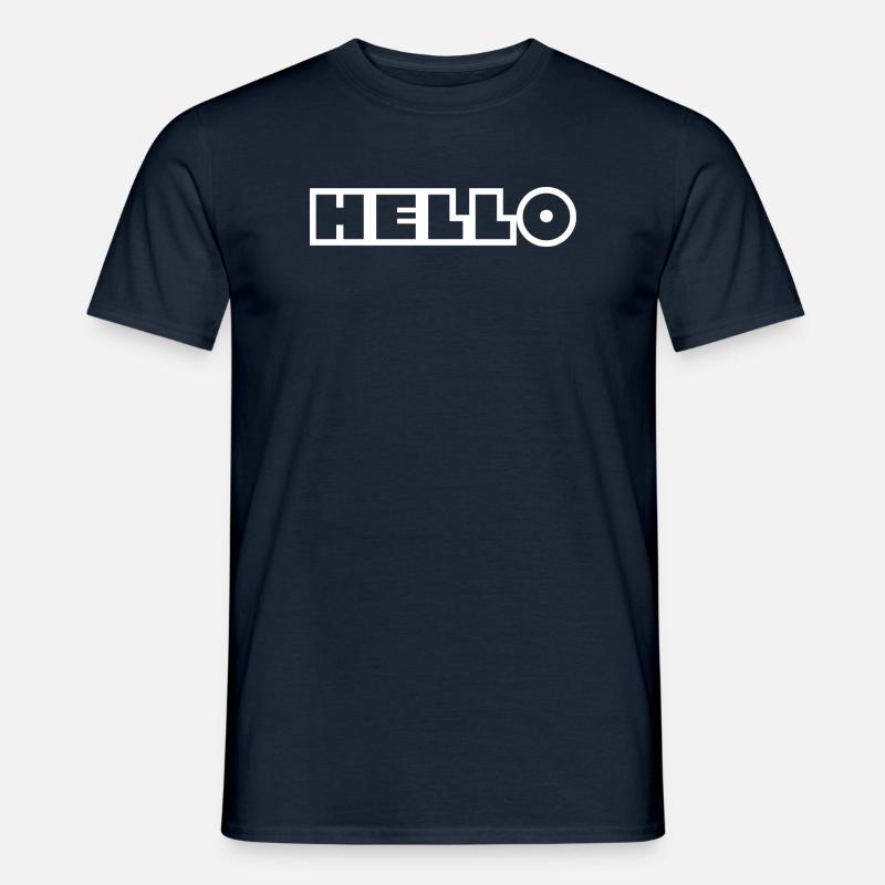 Hello - Männer T-Shirt - Navy