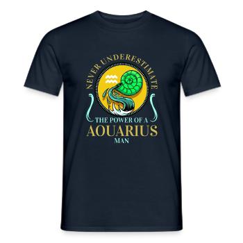 Sternzeichen Wassermann Tierkreis Geschenkidee - Männer T-Shirt - Navy - Vorne - AI Model Male 178 light (178cm)