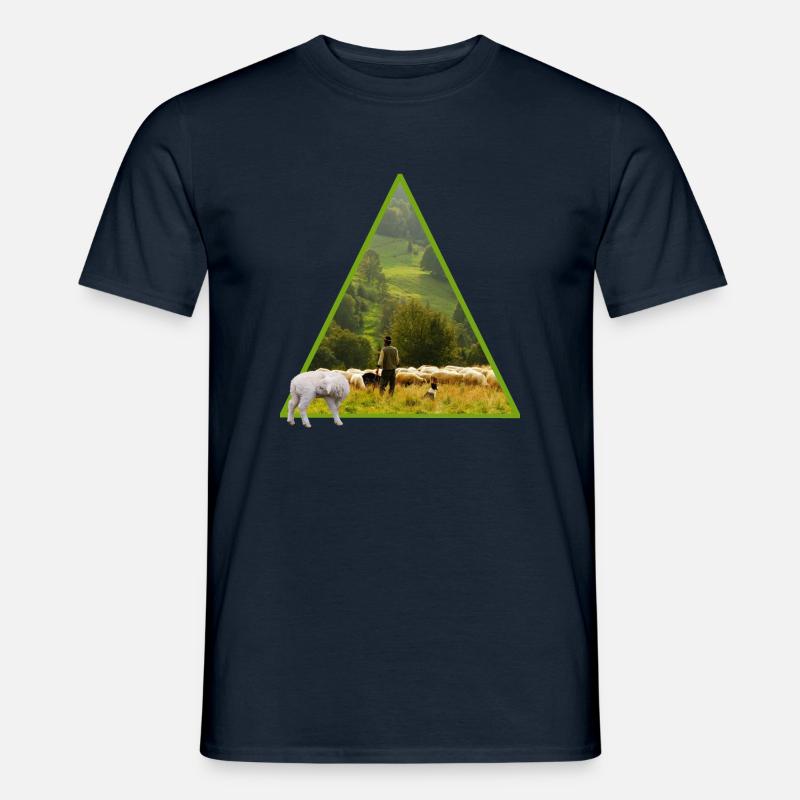 schaf mit schäfer - Männer T-Shirt - Navy