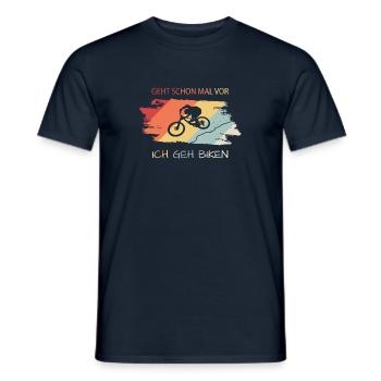 Biken Fahrrad Spruch - Männer T-Shirt - Navy - Vorne - AI Model Male 178 light (178cm)