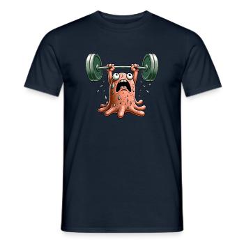 Entraînement de fitness drôle d’amibe haltérophile - T-shirt homme - marine - Devant - AI Model Male 178 light (178cm)