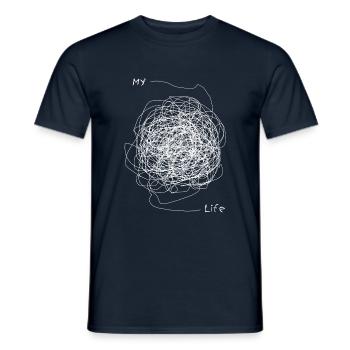 My Life Chaot Mein Leben Chaos Chaotisch lustig - Männer T-Shirt - Navy - Vorne - AI Model Male 178 light (178cm)