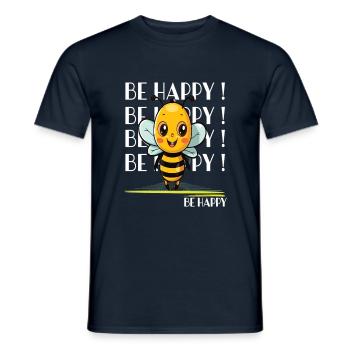 Niedliche Biene Be Happy - Männer T-Shirt - Navy - Vorne - AI Model Male 178 light (178cm)