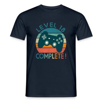 Level 18 gift video games Birthday 18 years. - Men's T-Shirt - navy - Front - AI Model Male 178 light (178cm)