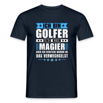 Ich bin Golfer und kein Magier - Männer T-Shirt - Navy - Vorne - AI Model Male 178 light (178cm)