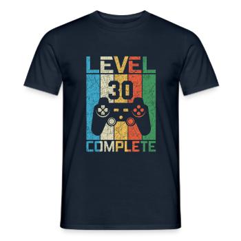 30e anniversaire du joueur niveau 30 terminé Vintage - T-shirt homme - marine - Devant - AI Model Male 178 light (178cm)