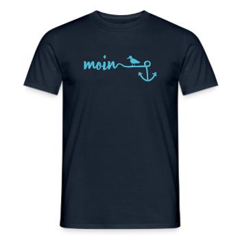 ANKER MIT MÖVE Norddeutschland - Moin - Männer T-Shirt - Navy - Vorne - AI Model Male 178 light (178cm)