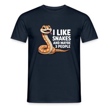 I Like Snakes – Lustiges Schlangenmotiv - Männer T-Shirt - Navy - Vorne - AI Model Male 178 light (178cm)