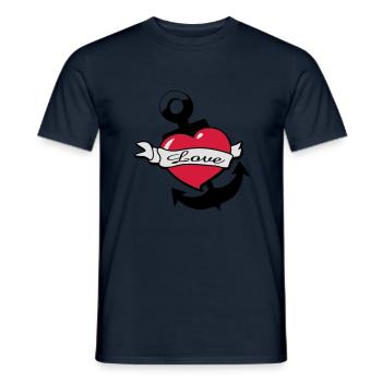 herz-anker-tatoo - Männer T-Shirt - Navy - Vorne - AI Model Male 178 light (178cm)