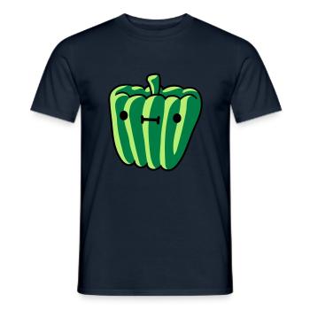 sweet peppers with face delicious vegetables cute le - Men's T-Shirt - navy - Front - AI Model Male 178 light (178cm)