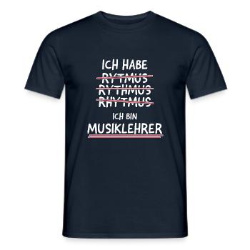 Musiklehrer Geschenk Musiker Instrument lernen - Männer T-Shirt - Navy - Vorne - AI Model Male 178 light (178cm)