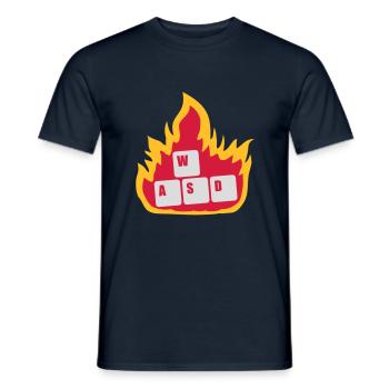 Nerd Computer WASD Clavier - T-shirt homme - marine - Devant - AI Model Male 178 light (178cm)