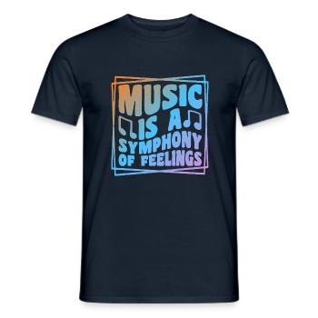Music Is A Symphony Of Feeling - Männer T-Shirt - Navy - Vorne - AI Model Male 178 light (178cm)