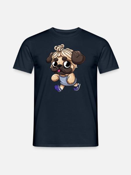 Sportlicher Mops: Fit und aktiv unterwegs - Männer T-Shirt - Navy