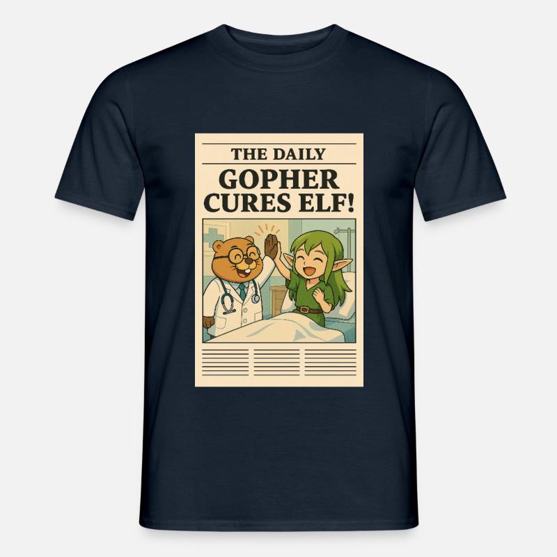 GOPHER CURES ELF - Men’s T-shirt - navy