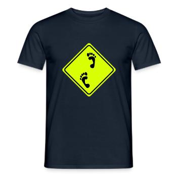 Avertissement pieds nus - 2 Vector Couleur - T-shirt homme - marine - Devant - AI Model Male 178 light (178cm)