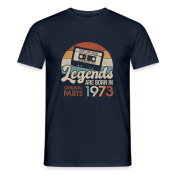 Legends Casette 1973 Geburtstagsgeschenk 50 Jahre - Männer T-Shirt - Navy - Vorne - AI Model Male 178 light (178cm)