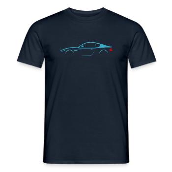 Auto silhouette Coupe Sportwagen - Männer T-Shirt - Navy - Vorne - AI Model Male 178 light (178cm)