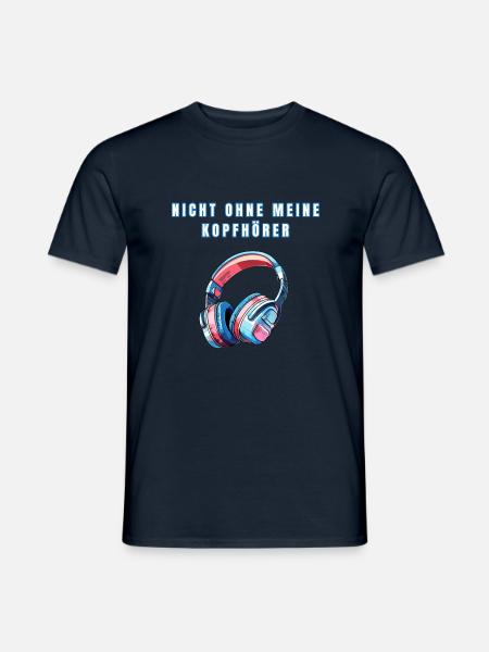 Kopfhörer für Damen und Herren - Männer T-Shirt - Navy