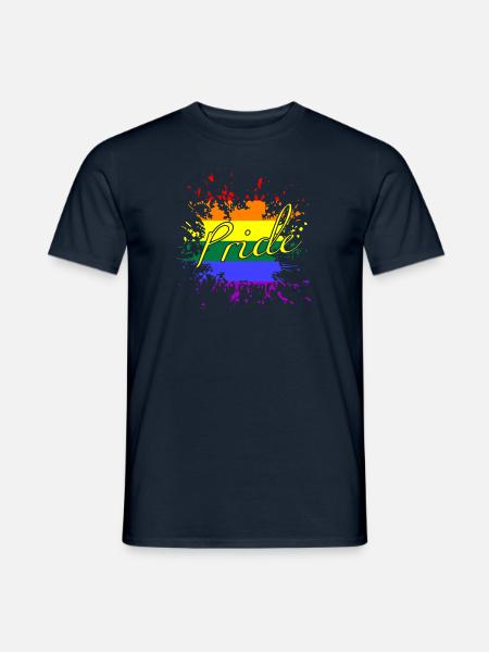LGBTQ CSD PRIDE MONTH REGENBOGEN SPLASH - Männer T-Shirt - Navy