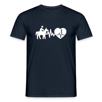 Reiten ist Leben Herzschlag für Reiter - Männer T-Shirt - Navy - Vorne - AI Model Male 178 light (178cm)