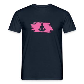 Yoga - Männer T-Shirt - Navy - Vorne - AI Model Male 178 light (178cm)