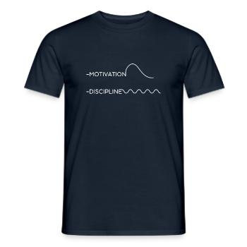 motivation vs discipline - T-shirt homme - marine - Devant - AI Model Male 178 light (178cm)