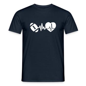 Le rugby est un battement de cœur pour les fans de rugby - T-shirt homme - marine - Devant - AI Model Male 178 light (178cm)