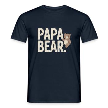 Papa Bear – Un design amusant pour les pères - T-shirt homme - marine - Devant - AI Model Male 178 light (178cm)