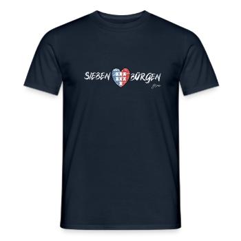 Pongratz Design | Moderne siebenbürgische Mode - Männer T-Shirt - Navy - Vorne - AI Model Male 178 light (178cm)