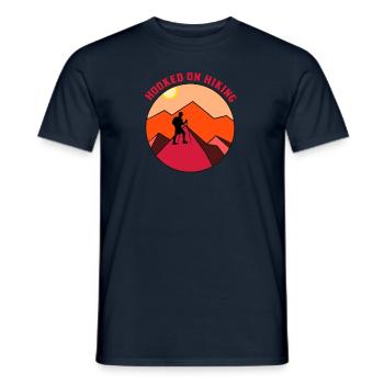 Hooked on Hiking - Männer T-Shirt - Navy - Vorne - AI Model Male 178 light (178cm)