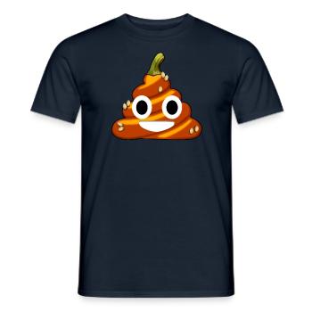 Poo pumpkin halloween poop - Men's T-Shirt - navy - Front - AI Model Male 178 light (178cm)