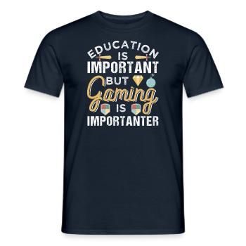Gaming is Importanter - Männer T-Shirt - Navy - Vorne - AI Model Male 178 light (178cm)