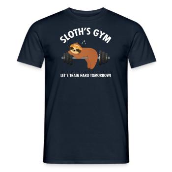 Sloth's Gym - Let's Train Hard Tomorrow - T-shirt homme - marine - Devant - AI Model Male 178 light (178cm)