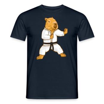Capybara Martial Arts Black Belt - Men's T-Shirt - navy - Front - AI Model Male 178 light (178cm)