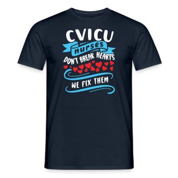 CVICU Nurses Don’t Break Hearts We Fix Them - Men's T-Shirt - navy - Front - AI Model Male 178 light (178cm)