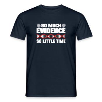 Tant de preuves si peu de temps Analyste Crime Poison - T-shirt homme - marine - Devant - AI Model Male 178 light (178cm)