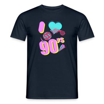 I love 90 ́s - Men's T-Shirt - navy - Front - AI Model Male 178 light (178cm)