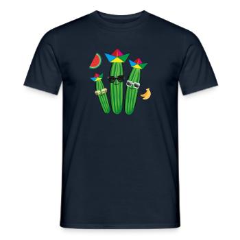 Cucumber Family,Cucumber,Cucumber,Fruit, Watermelon - Men's T-Shirt - navy - Front - AI Model Male 178 light (178cm)